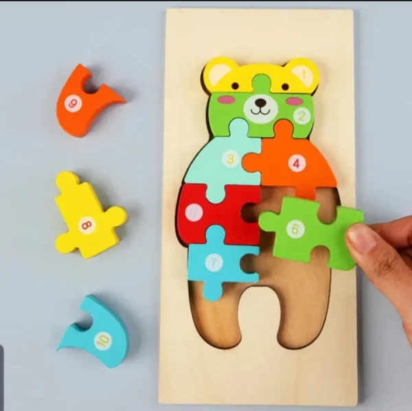 Montessori Wooden Jigsaw Puzzle 1 to 10 Number Size 8 inch