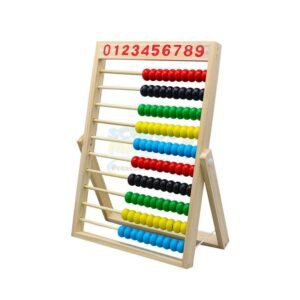 1 1 piece Wooden Colorful Beads Abacus with Stand Size(8.5 Inch)