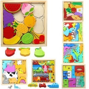 1 1 Piece 3D Wooden Brainteaser Puzzle Tray (Size 6/6Inch )