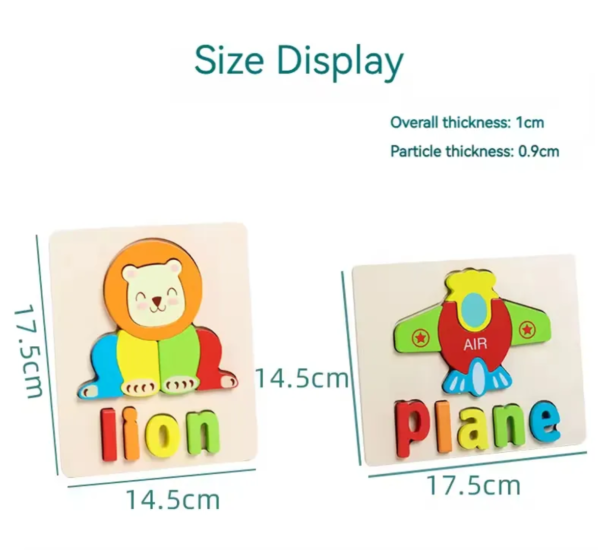 Wooden 3D Spelling Puzzle Size 6 Inch