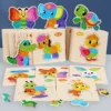Multicolor WoodenJigsaw  Puzzle Board For Kids Size 5.5 Inch