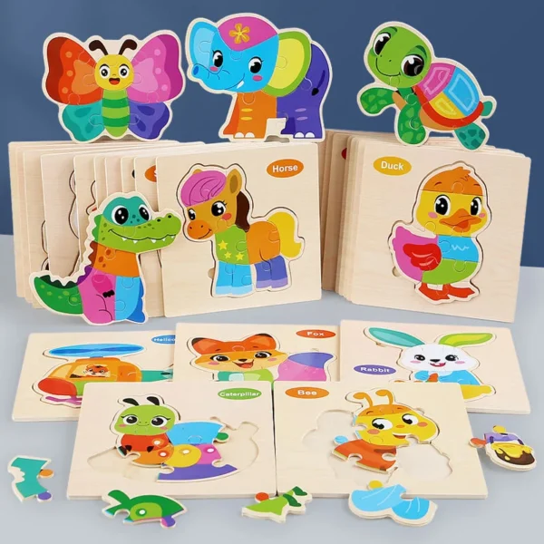 Multicolor WoodenJigsaw  Puzzle Board For Kids Size 5.5 Inch