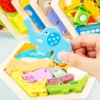 2 1 piece Wooden Hexagon Shape Puzzle Board (Size 7 inch)