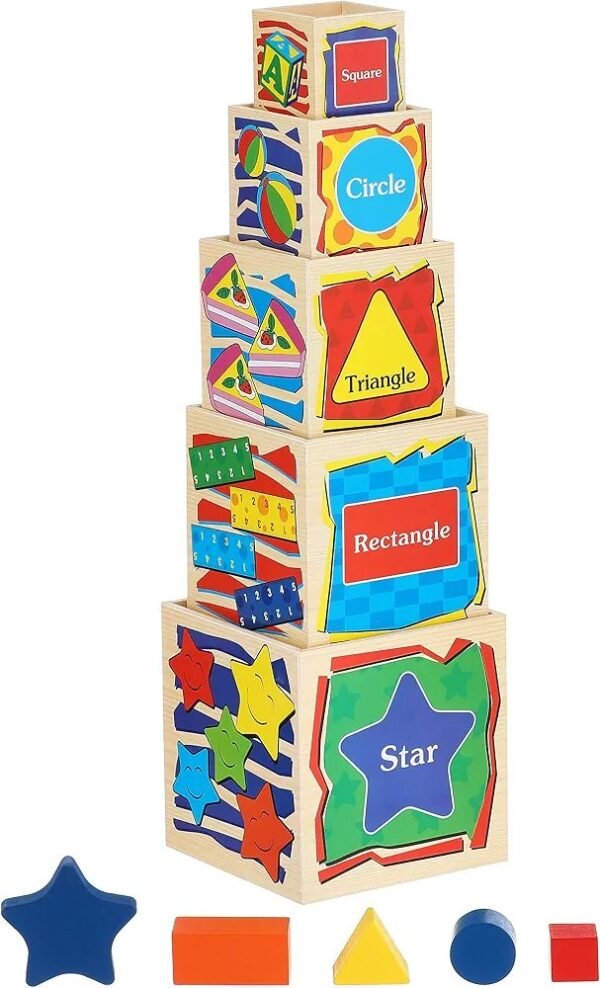237650 Wooden Stacking and Shape Sorting Toy