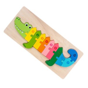 2a28c1dad59fe1b5483b667752dea03c Colorful Wooden Crocodiles Shaped Puzzle with Numbers (Size 11/5 Inch)