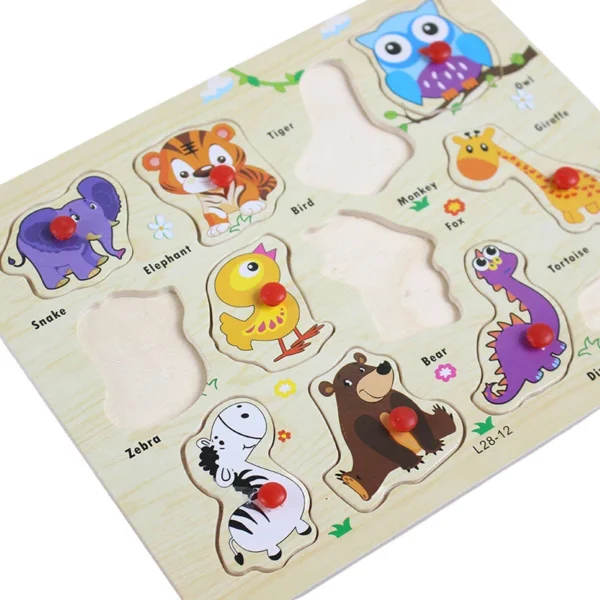 Peg Puzzle Board for Toddlers (9/6  Inch Size )