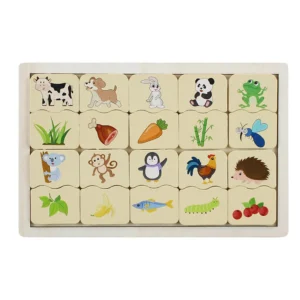 Animals Food Puzzle Game Wooden Tray (8 Inch)