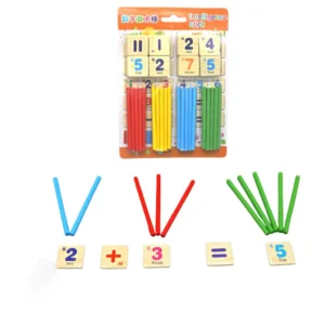 Wooden Mathematical Intelligent Stick & Numbers Card Size (6Inch)