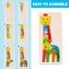 61t-qDx2Q6L Colorful Wooden giraffe Shaped Puzzle with Numbers (Size 11/5 Inch)