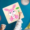 Multicolor WoodenJigsaw  Puzzle Board For Kids Size 5.5 Inch