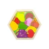 7 1 piece Wooden Hexagon Shape Puzzle Board (Size 7 inch)