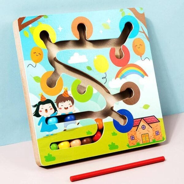 2-in-1 Wooden Tangram & Maze Puzzle
