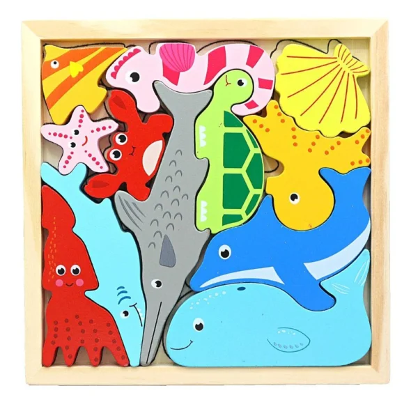 1 Piece 3D Wooden Brainteaser Puzzle Tray  (Size 6/6Inch )