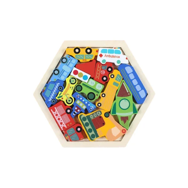 8 1 piece Wooden Hexagon Shape Puzzle Board (Size 7 inch)