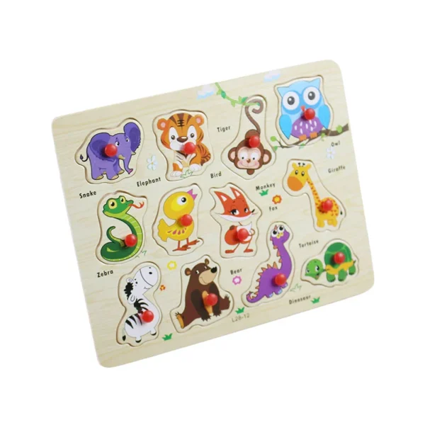 Peg Puzzle Board for Toddlers (9/6  Inch Size )