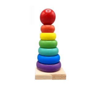 Wooden Rainbow Tower Small Size (5.5 Inch)