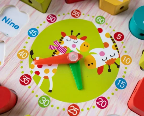 Earlylearningclock Wooden Seton Shape Color Sorting Clock