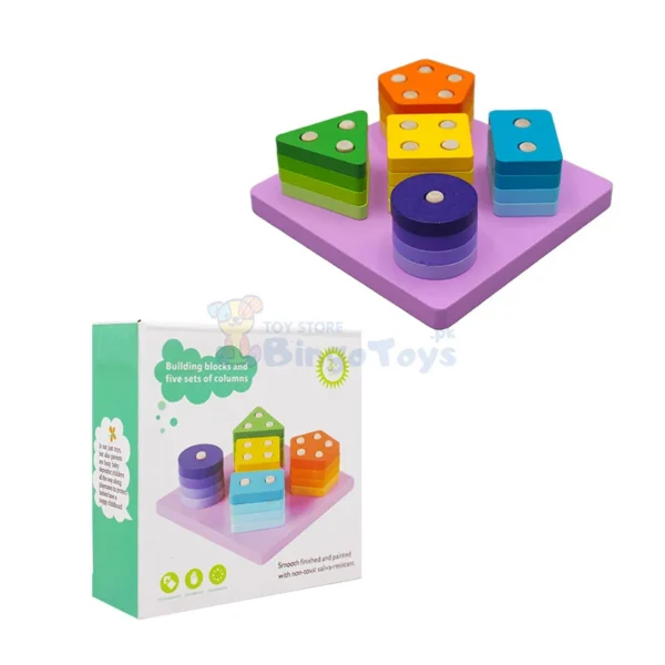 Five-Column-Bingo-2 Wooden Montessori Five Column Geometric Shapes Blocks (Size 5/5 Inch)