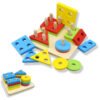16 PCs Four Column Geometry shape Blocks Size (5.5 Inch)