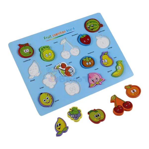 Fruit-with-Names-Cognition-Bingo-1 Fruit with Names Cognition Wooden Board Size A4