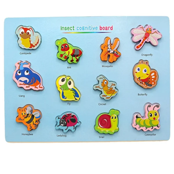 InsectsCognitiveWoodenBoard Insects Cognitive Wooden Board Size A4