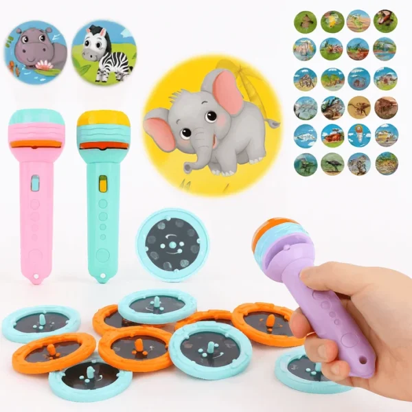 Kids-Fun-Projector-Torch-Cartoon-Animal-Fruit-Educational-Fun-Toys-1 Kids Fun Projector Torch Cartoon Animal Fruit Educational