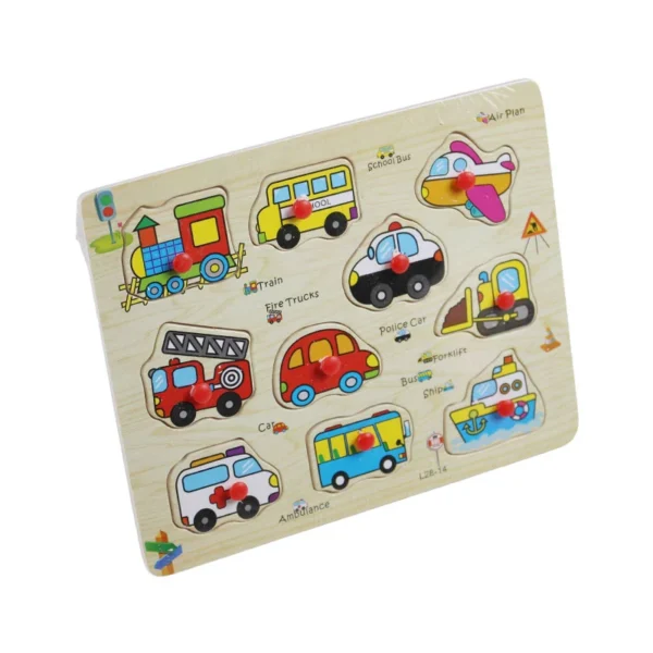 Peg Puzzle Board for Toddlers (9/6  Inch Size )