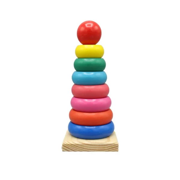 Wooden Rainbow Tower Large Size (15 Inch)