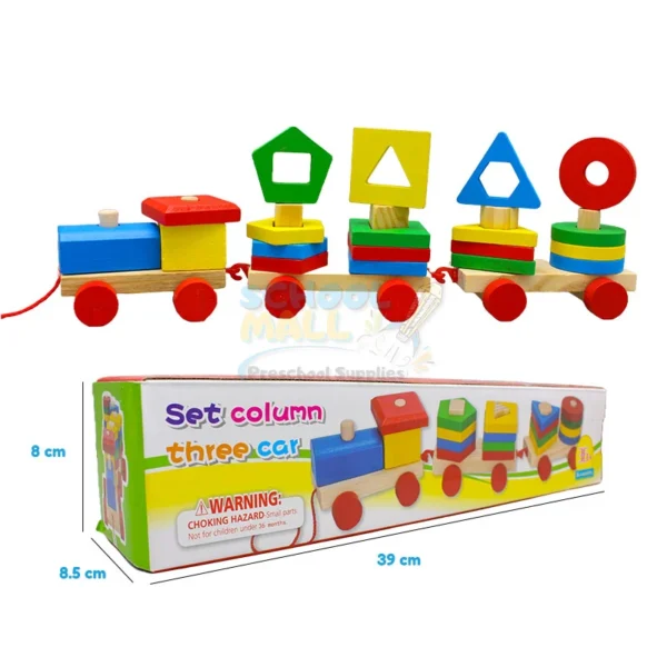 Wooden Train Set Column Train