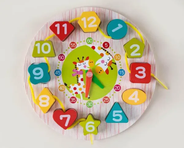 WoodenClock Wooden Seton Shape Color Sorting Clock