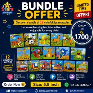Bundle of 12 jigsaw puzzles (size of puzzle 5.5 inch)