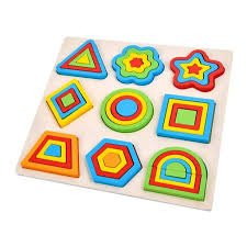 download (1) 3D WOODEN GEOMETRY PUZZLES BOARD Size 12/12 Inch