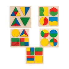 Divided/Fraction Panel Geometric Shape Cognitive Puzzle Small Size (5.5 Inch)