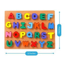 download (6) Capital 3D Alphabets Wooden Plate (A4 Size )