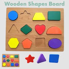 download 3D Shapes Wooden Puzzle Board Size A4