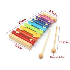 images (11) 1 piece Wooden Rainbow Colourful Xylophonoe Size 10 Inch