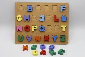 images (17) Capital 3D Alphabets Wooden Plate (A4 Size )