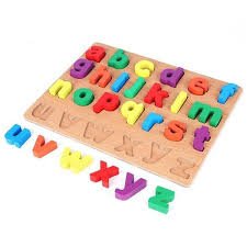 images (18) 3D Small Alphabets Wooden Plate (Size A4 )
