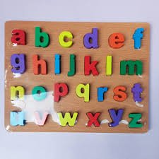 images (19) 3D Small Alphabets Wooden Plate (Size A4 )