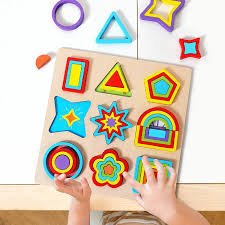images (2) 3D WOODEN GEOMETRY PUZZLES BOARD Size 12/12 Inch