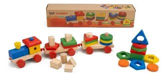Wooden Train Set Column Train