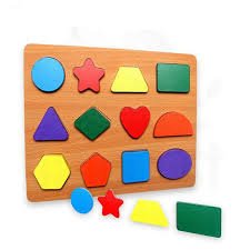 images (3) 3D Shapes Wooden Puzzle Board Size A4