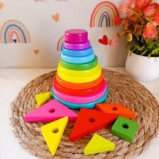 images (32) Hidden Circular Rainbow Tower Wooden Toy