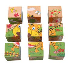 3D 6-sided Painting Puzzle Jigsaw Blocks 9pcs