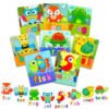 images (43) Wooden 3d Animal with name Puzzle