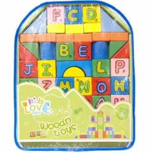 Wooden ABC Puzzle Blocks with Bag