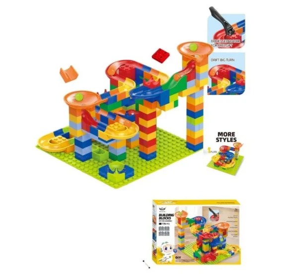 mjvlzt-mg2002 Marble Run Race Track 176 Pcs Building Blocks