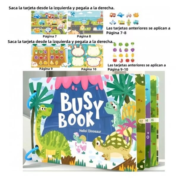 1Set Busy Book Animal Recognition Dino Theme