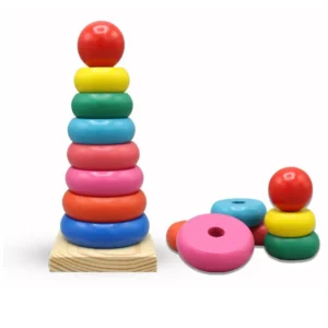 Wooden Rainbow Tower Large Size (15 Inch)