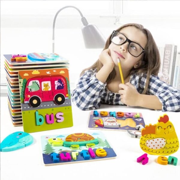 Wooden Baby Puzzles with Spellings